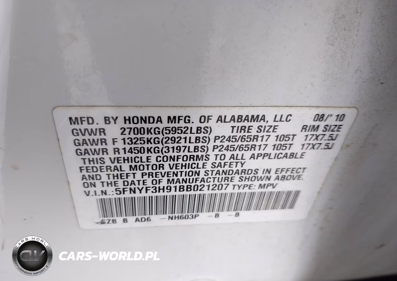 2011 Honda Pilot Touring VIN:5FNYF3H91BB021207 - 9