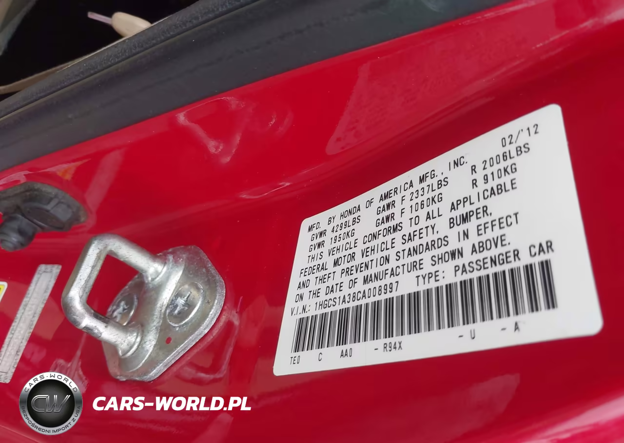 2012 Honda Accord 2.4 Lx-S VIN:1HGCS1A38CA008997 - 9