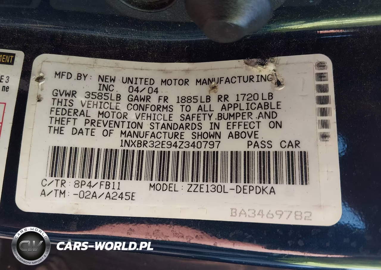 2004 Toyota Corolla Ce VIN:1NXBR32E94Z340797 - 9
