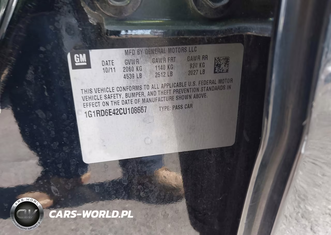 2012 Chevrolet Volt VIN:1G1RD6E42CU108667 - 9