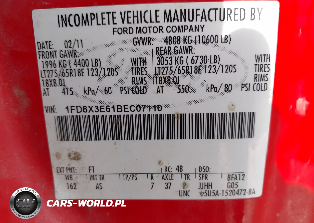 2011 Ford F-350 Chassis Xl VIN:1FD8X3E61BEC07110 - 8