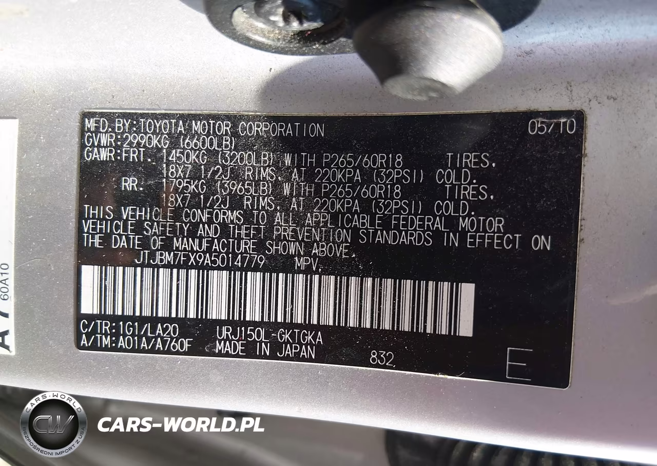 2010 Lexus Gx 460 VIN:JTJBM7FX9A5014779 - 9