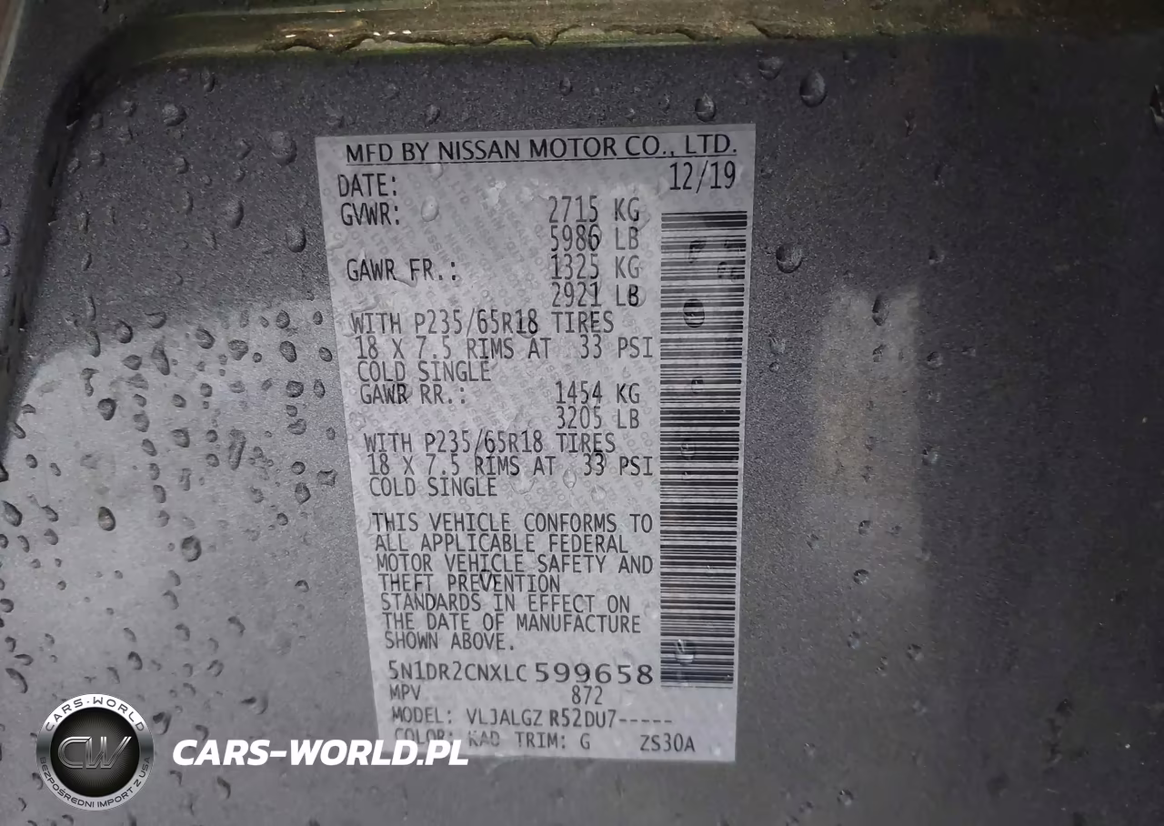 2020 Nissan Pathfinder Sl 2Wd VIN:5N1DR2CNXLC599658 - 9