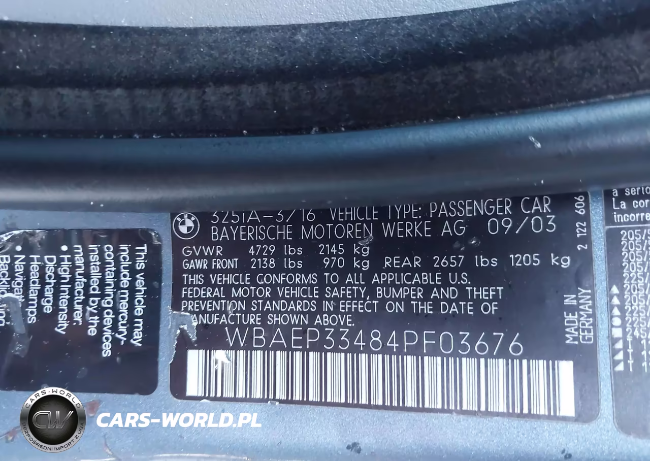 2004 BMW 325Xit VIN:WBAEP33484PF03676 - 9