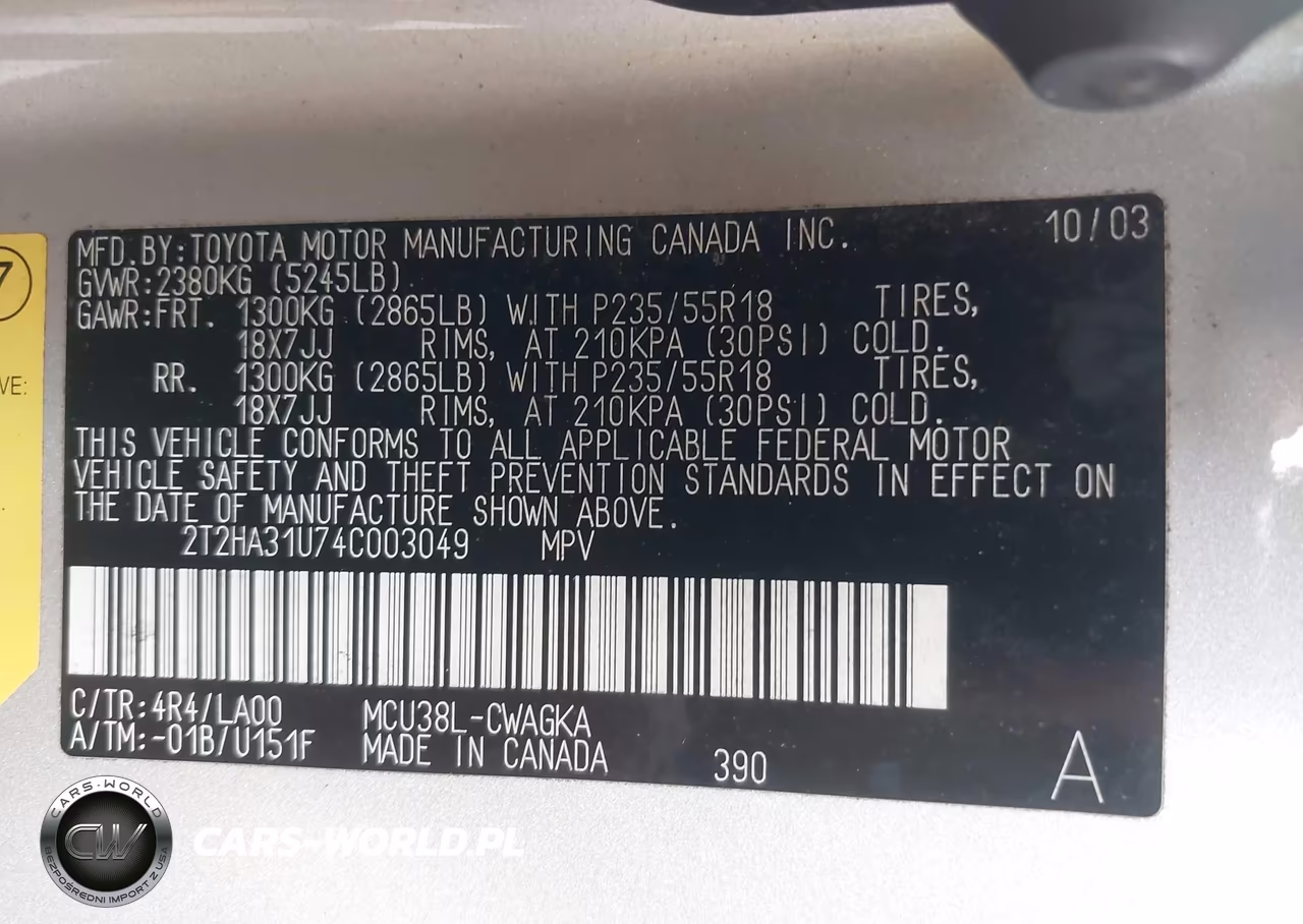 2004 Lexus Rx 330 VIN:2T2HA31U74C003049 - 9
