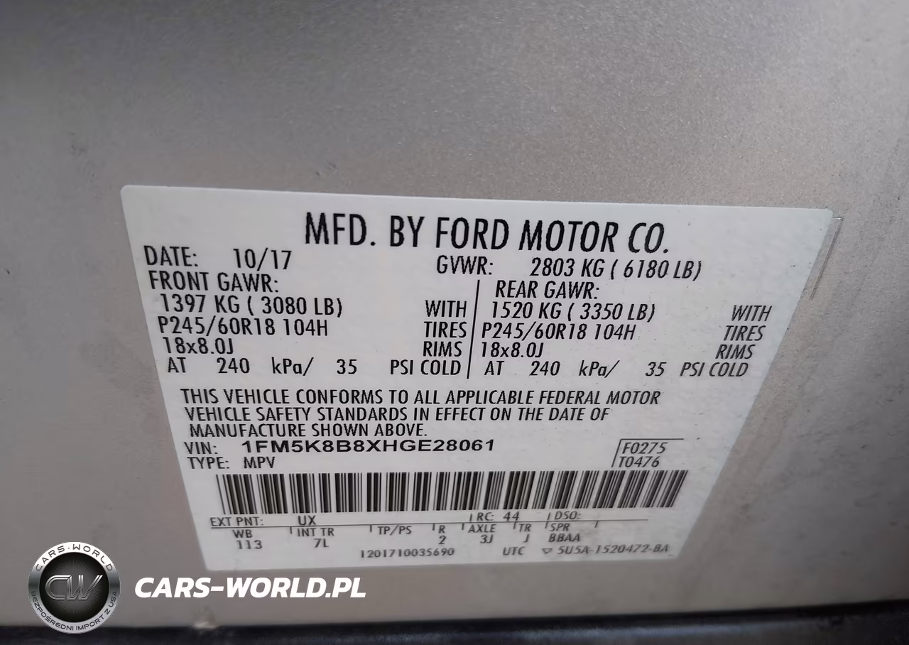2017 Ford Explorer VIN:1FM5K8B8XHGE28061 - 9