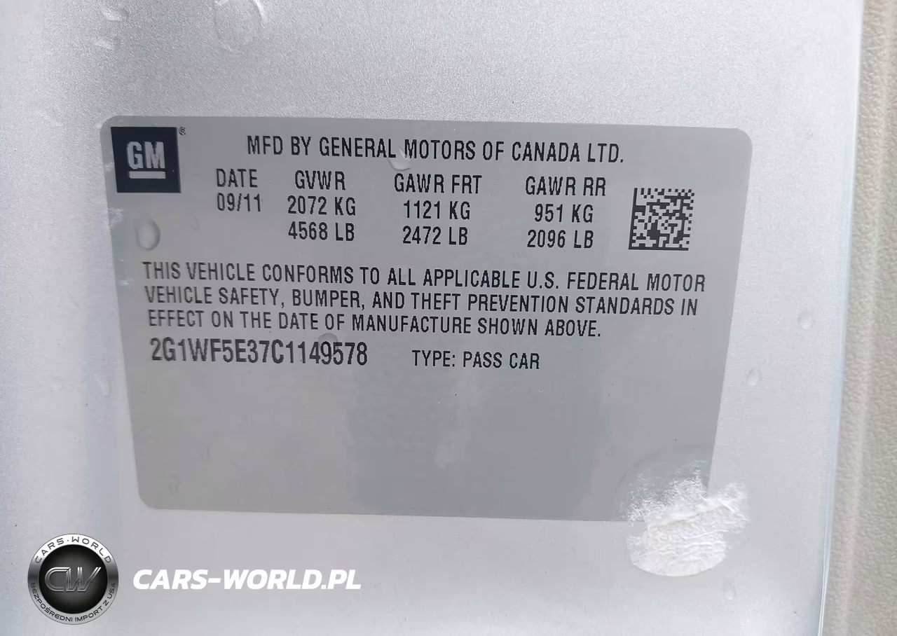 2012 Chevrolet Impala Ls VIN:2G1WF5E37C1149578 - 9
