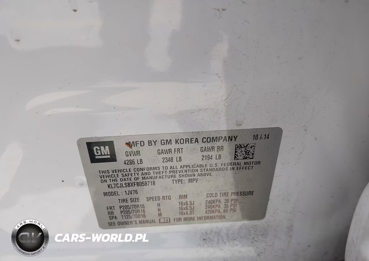 2015 Chevrolet Trax Lt VIN:KL7CJLSBXFB058718 - 9