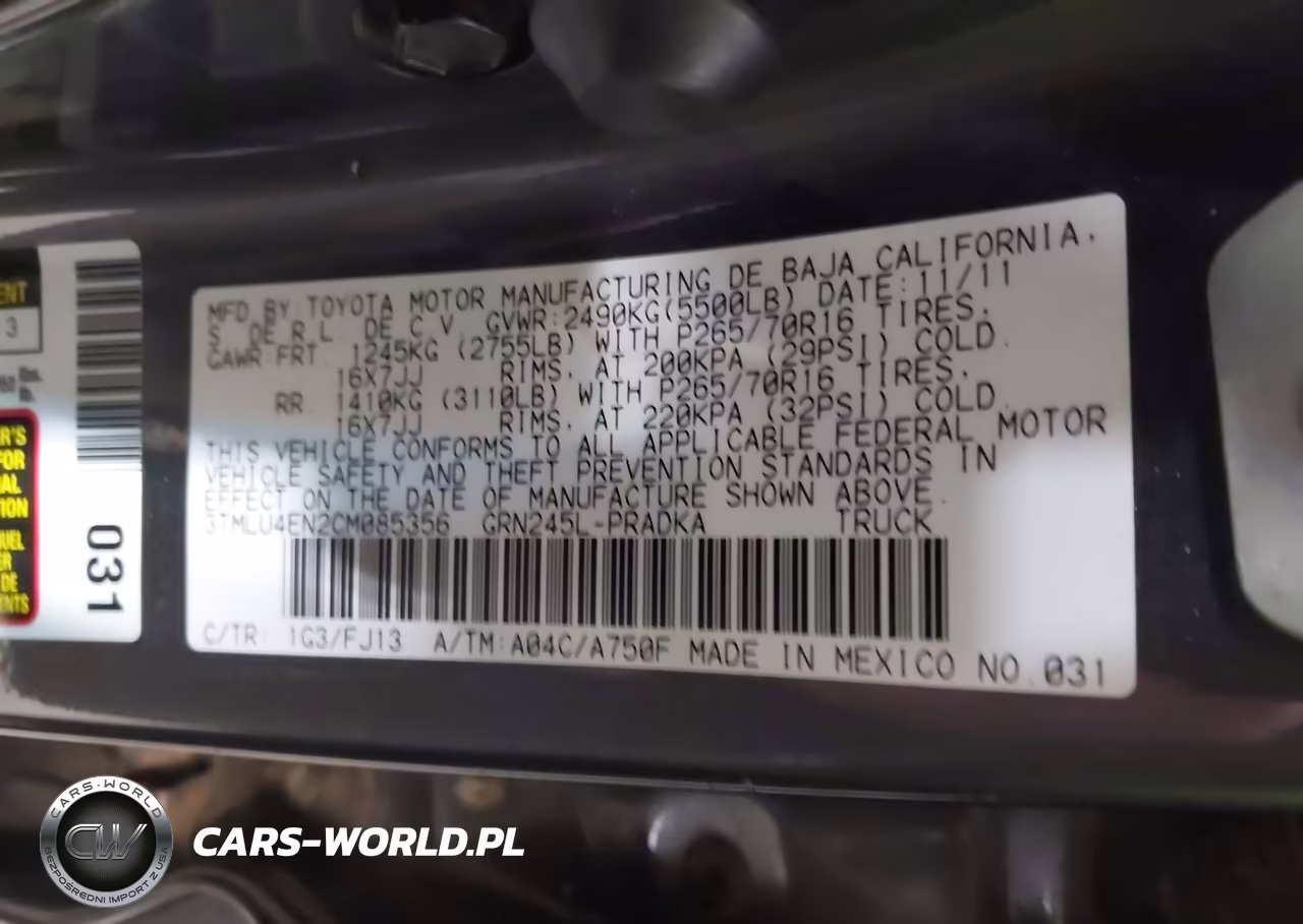 2012 Toyota Tacoma Base V6 VIN:3TMLU4EN2CM085356 - 9
