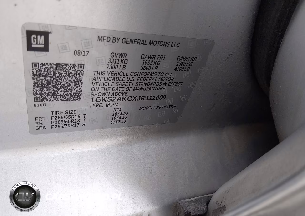 2018 GMC Yukon Sle VIN:1GKS2AKCXJR111009 - 9