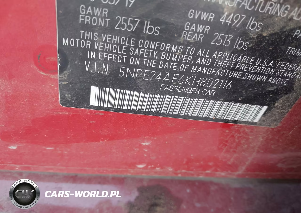 2019 Hyundai Sonata Se VIN:5NPE24AF6KH802116 - 9