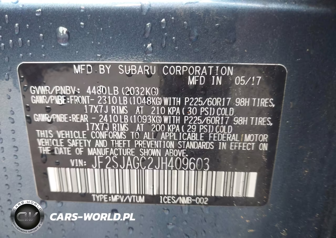 2018 Subaru Forester 2.5I Premium VIN:JF2SJAGC2JH409603 - 9
