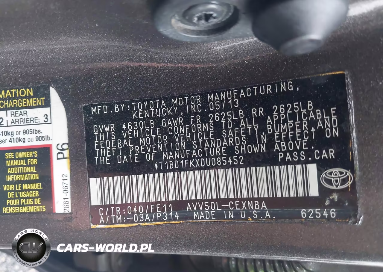 2013 Toyota Camry Hybrid Le VIN:4T1BD1FKXDU085452 - 9