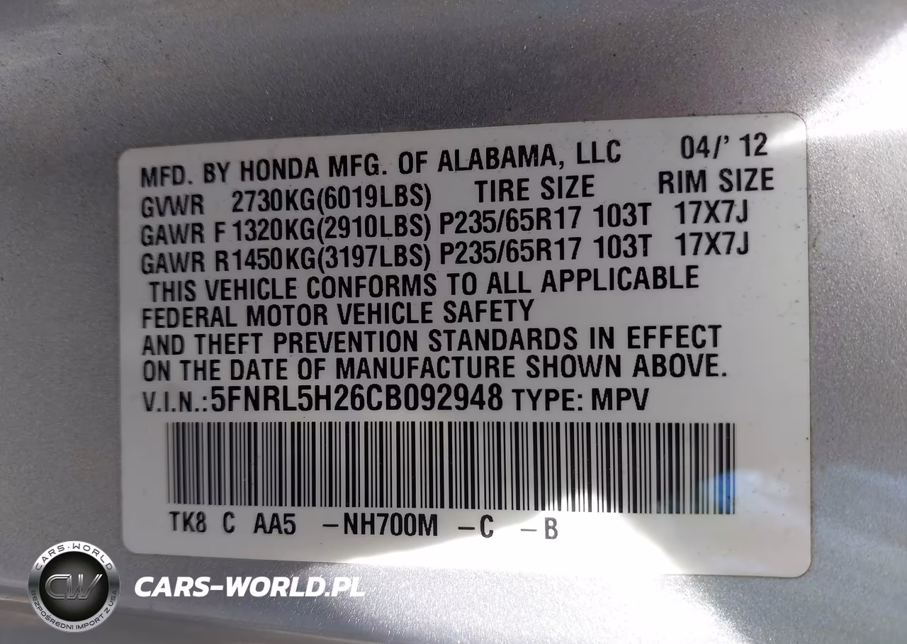 2012 Honda Odyssey Lx VIN:5FNRL5H26CB092948 - 9