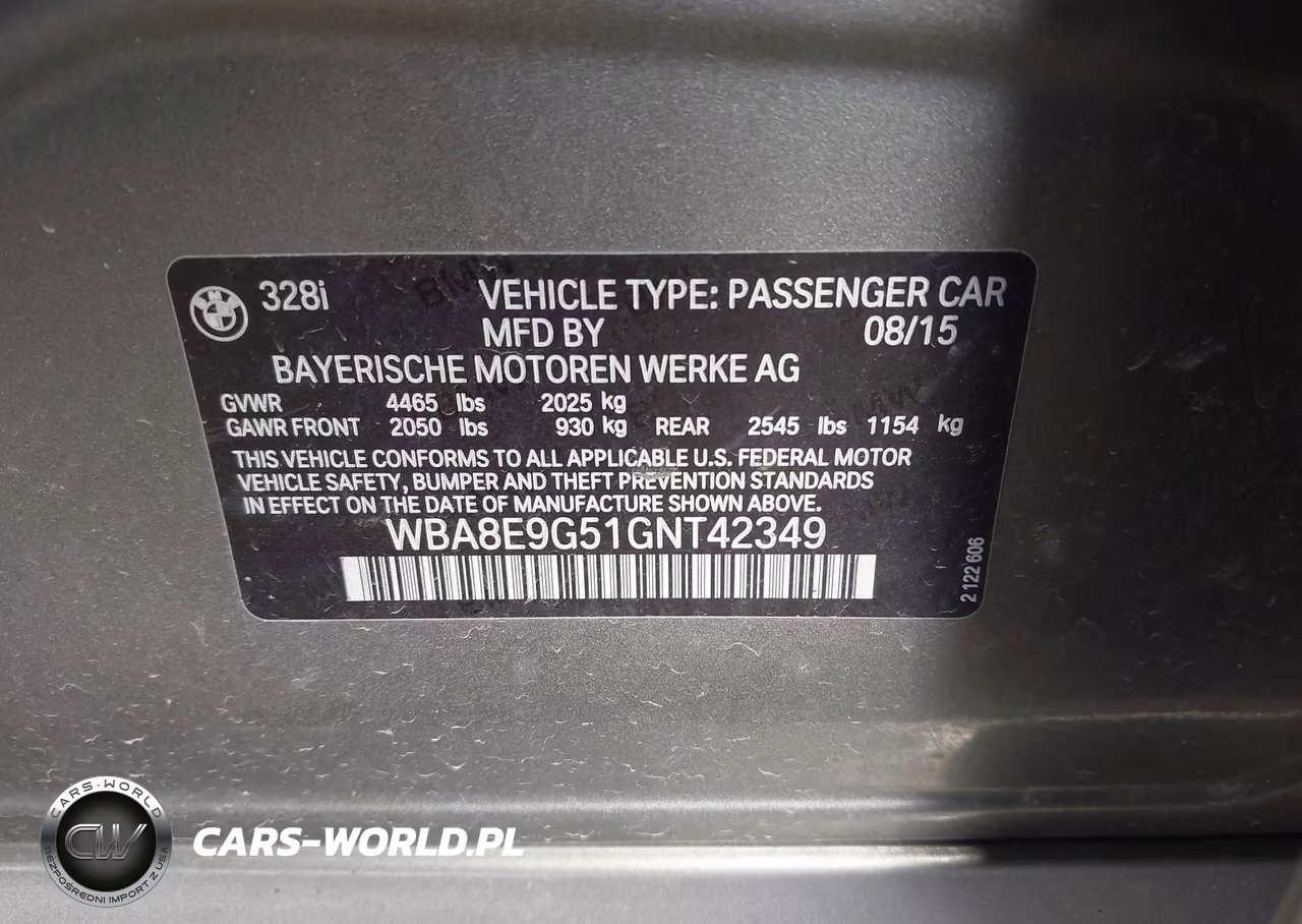 2016 BMW 328I VIN:WBA8E9G51GNT42349 - 9