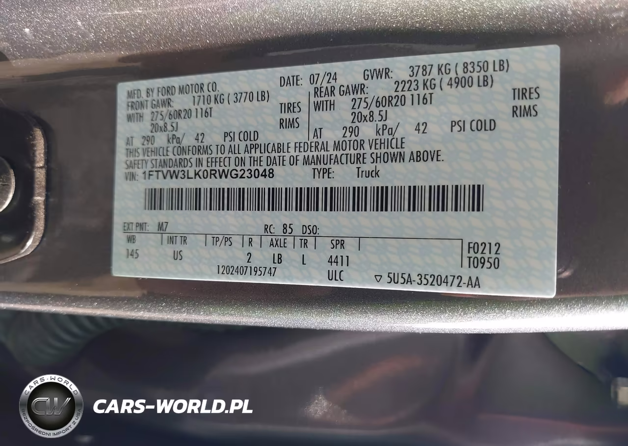 2024 Ford F-150 Lightning Xlt VIN:1FTVW3LK0RWG23048 - 9