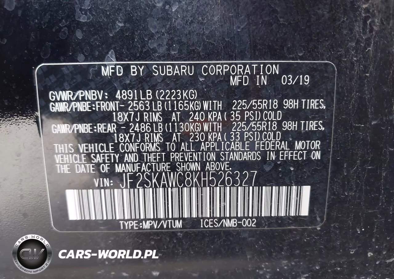 2019 Subaru Forester Touring VIN:JF2SKAWC8KH526327 - 9