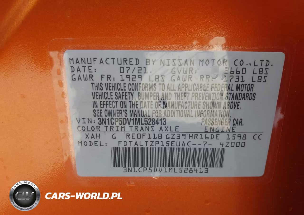 2021 Nissan Kicks Sr Xtronic Cvt VIN:3N1CP5DV1ML528413 - 9