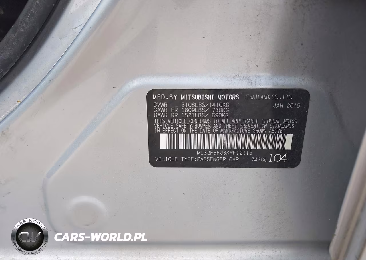2019 Mitsubishi Mirage G4 Rf VIN:ML32F3FJ3KHF12113 - 9