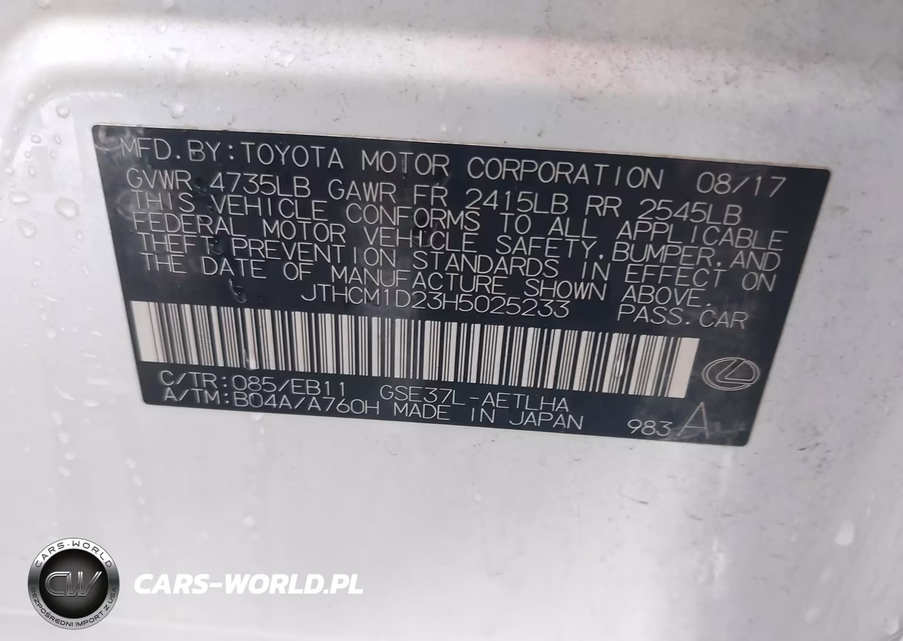 2017 Lexus Is 300 VIN:JTHCM1D23H5025233 - 9