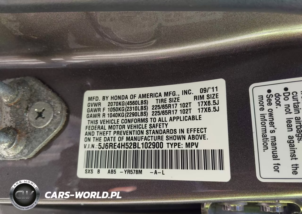 2011 Honda Cr-V Ex VIN:5J6RE4H52BL102900 - 9