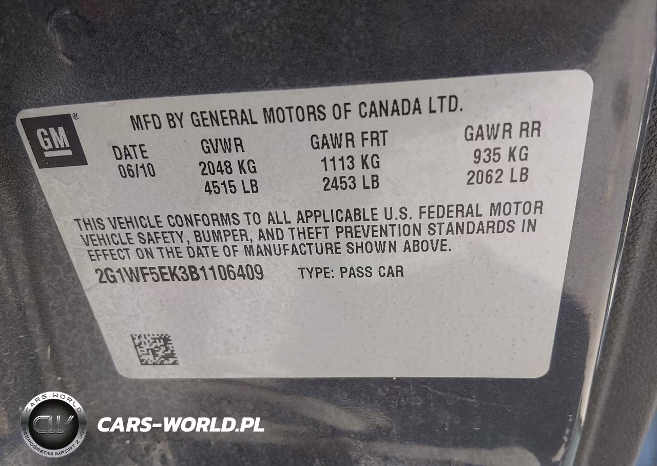 2011 Chevrolet Impala Ls VIN:2G1WF5EK3B1106409 - 9