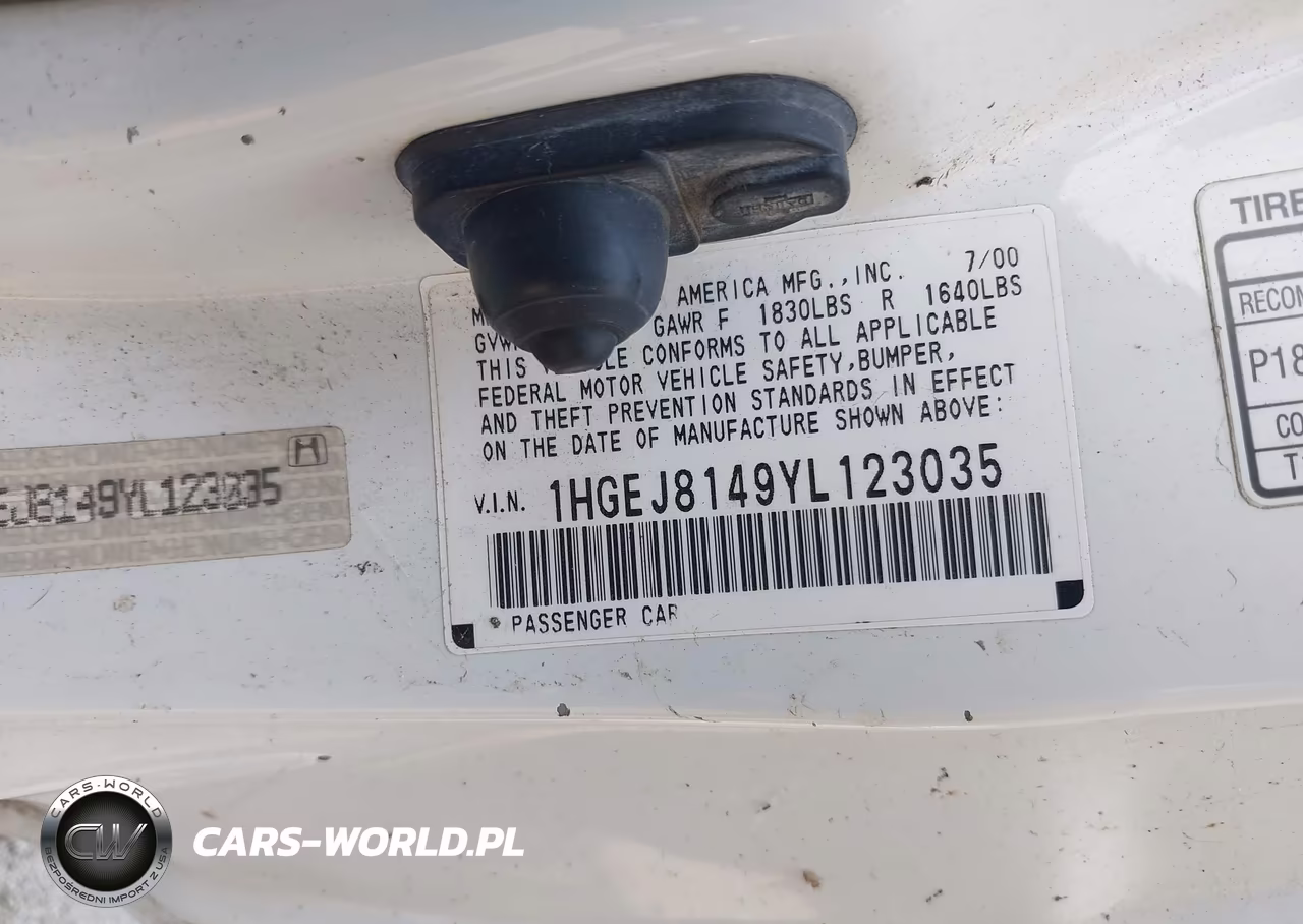 2000 Honda Civic Ex VIN:1HGEJ8149YL123035 - 9