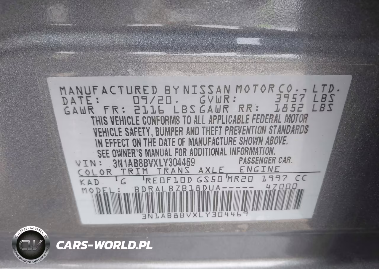 2020 Nissan Sentra S Xtronic Cvt VIN:3N1AB8BVXLY304469 - 9