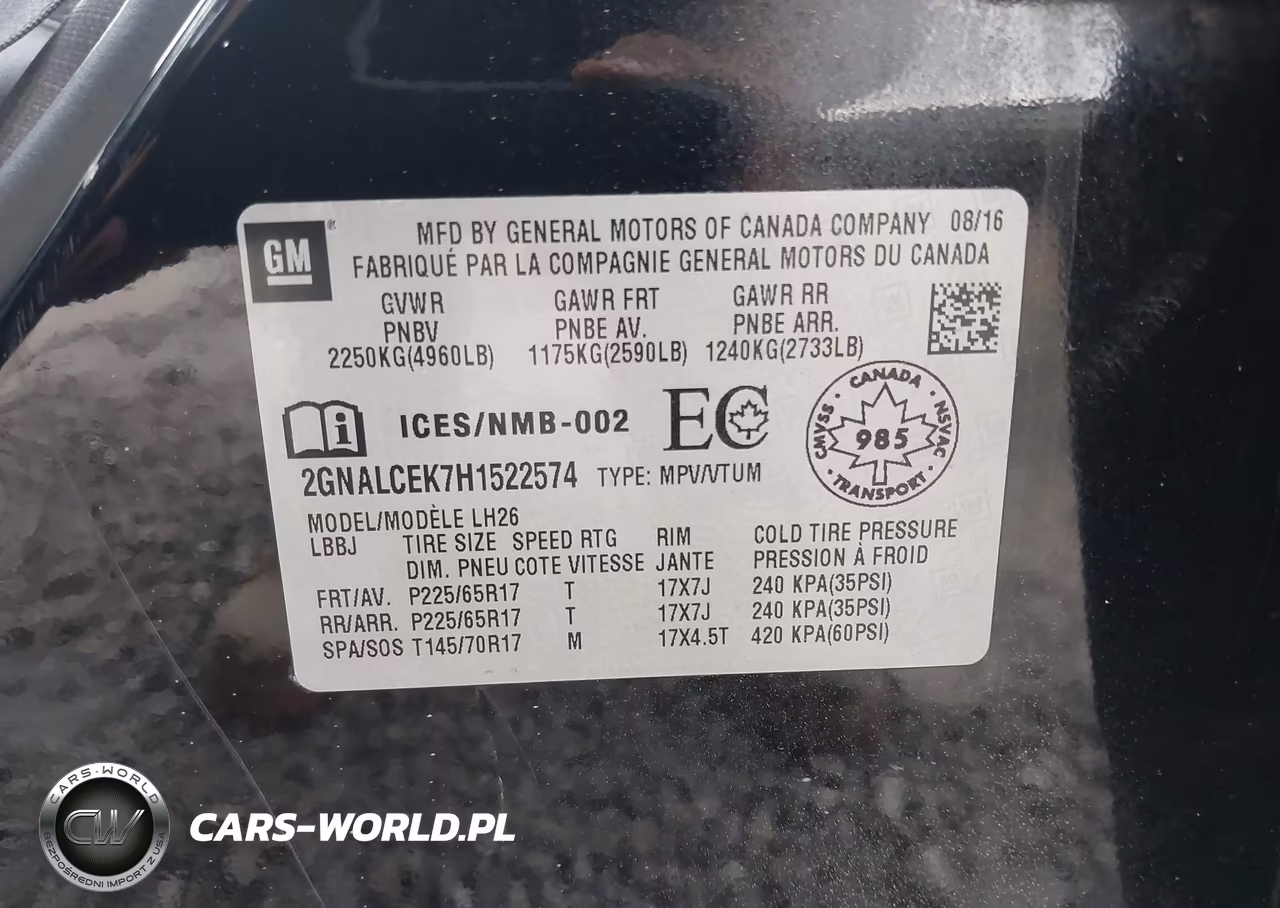 2017 Chevrolet Equinox Lt VIN:2GNALCEK7H1522574 - 9