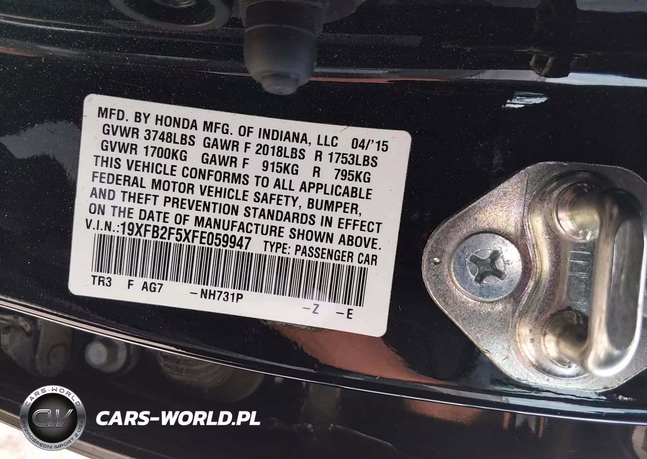 2015 Honda Civic Lx VIN:19XFB2F5XFE059947 - 9