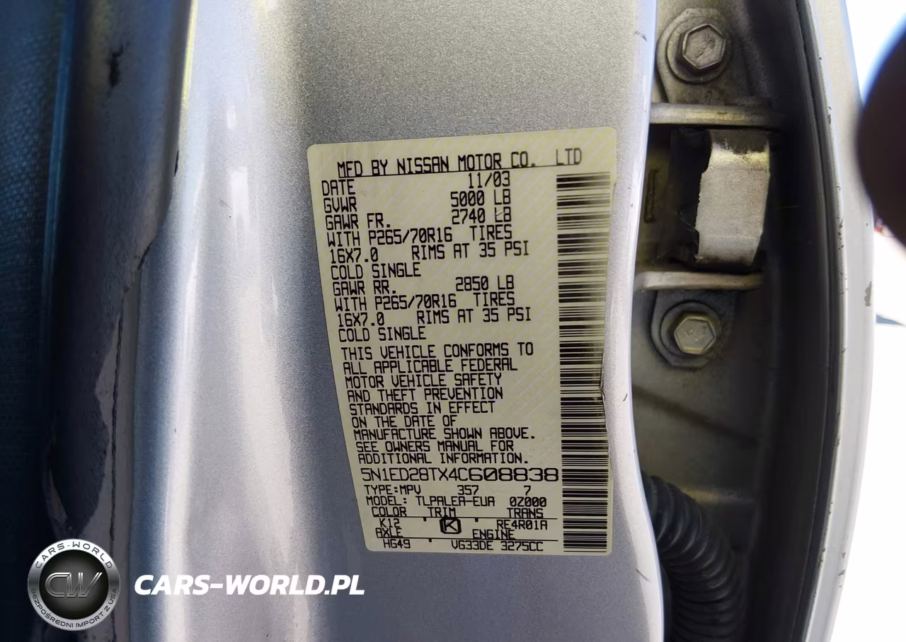 2004 Nissan Xterra Xe VIN:5N1ED28TX4C608838 - 9