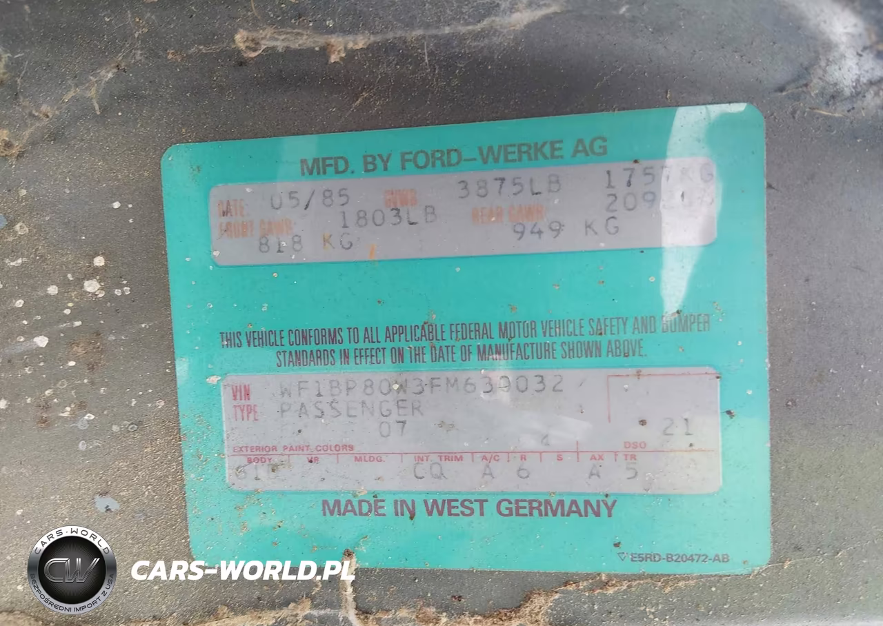 1985 Merkur Xr4Ti VIN:WF1BP80W3FM630032 - 9