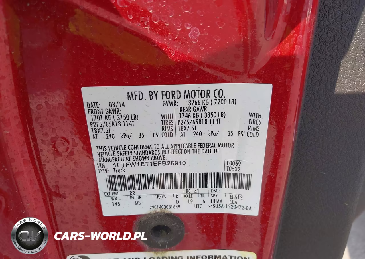2014 Ford F-150 Xlt VIN:1FTFW1ET1EFB26910 - 9