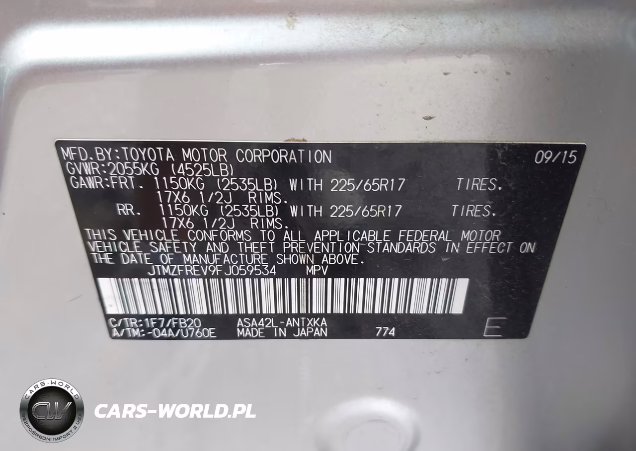 2015 Toyota Rav4 Le VIN:JTMZFREV9FJ059534 - 9