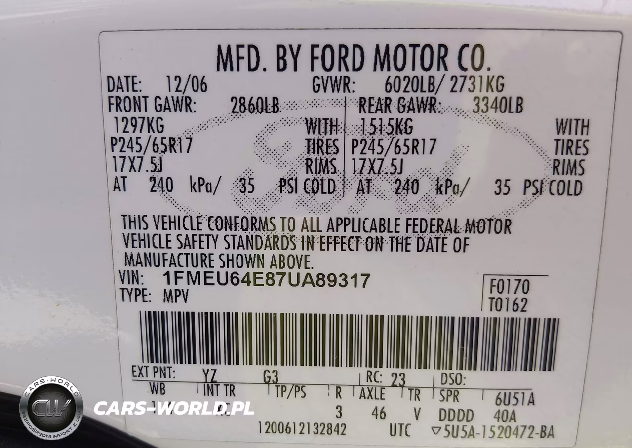 2007 Ford Explorer Eddie Bauer VIN:1FMEU64E87UA89317 - 9