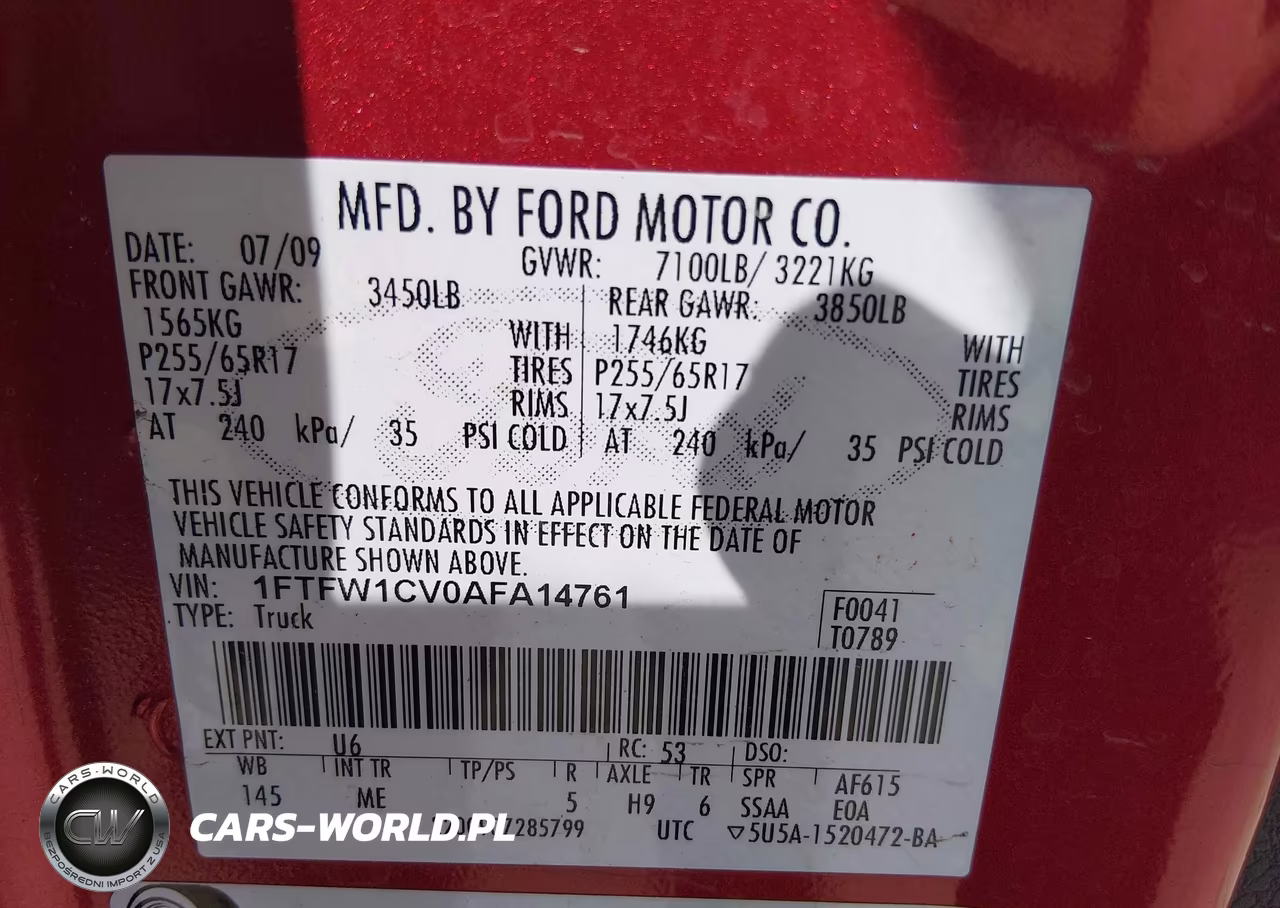 2010 Ford F-150 Xlt VIN:1FTFW1CV0AFA14761 - 9