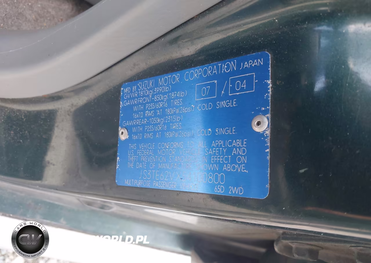 2005 Suzuki Grand Vitara Ex-Lx VIN:JS3TE62VX54100800 - 9