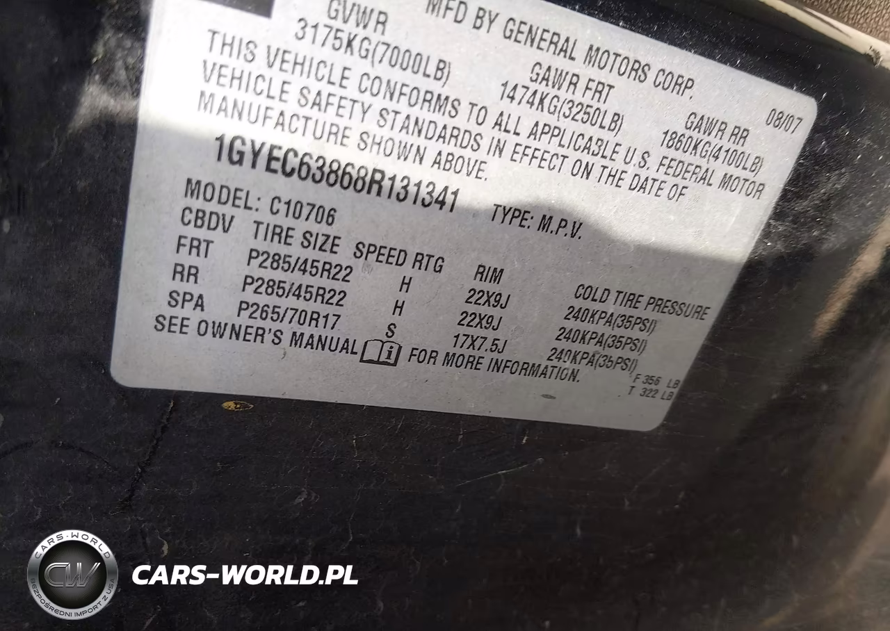 2008 Cadillac Escalade VIN:1GYEC63868R131341 - 9