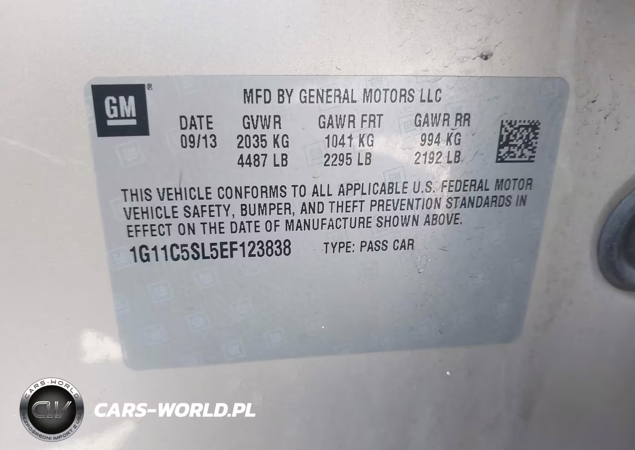 2014 Chevrolet Malibu 1Lt VIN:1G11C5SL5EF123838 - 9