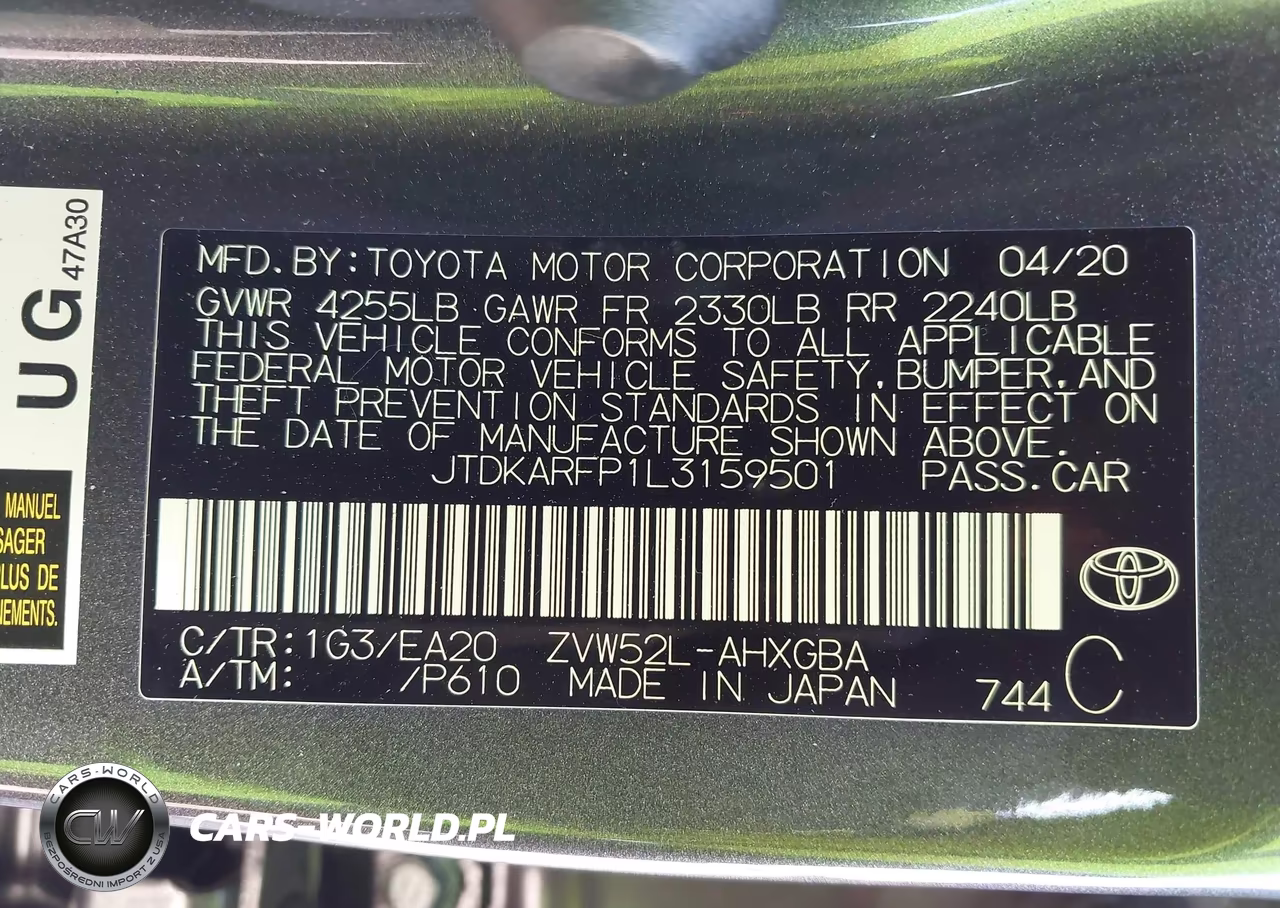 2020 Toyota Prius Prime Xle VIN:JTDKARFP1L3159501 - 9