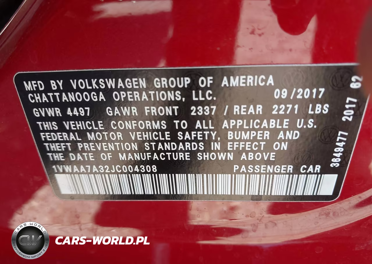 2018 Volkswagen Passat 2.0T R-Line-2.0T S VIN:1VWAA7A32JC004308 - 9