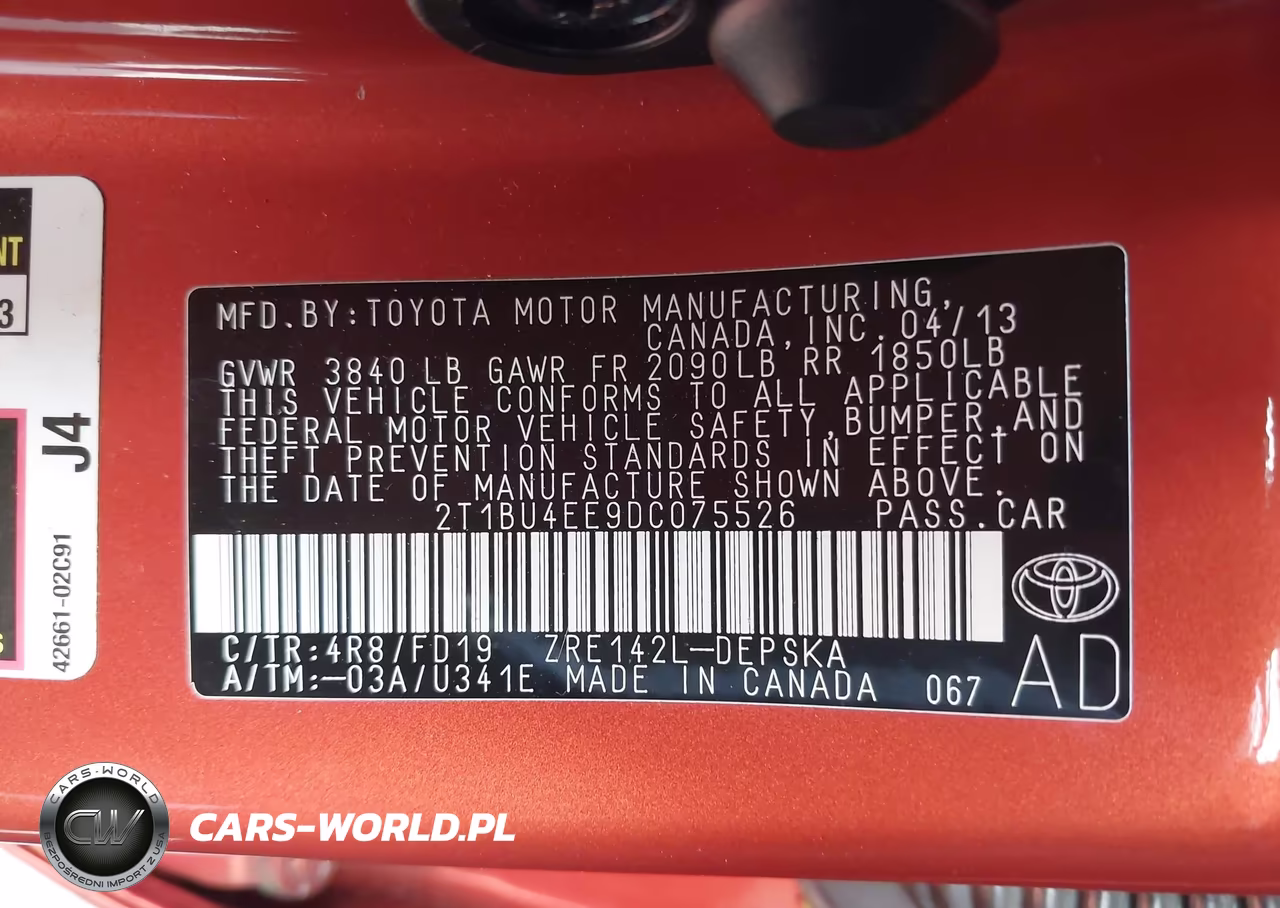2013 Toyota Corolla S Special Edition VIN:2T1BU4EE9DC075526 - 9