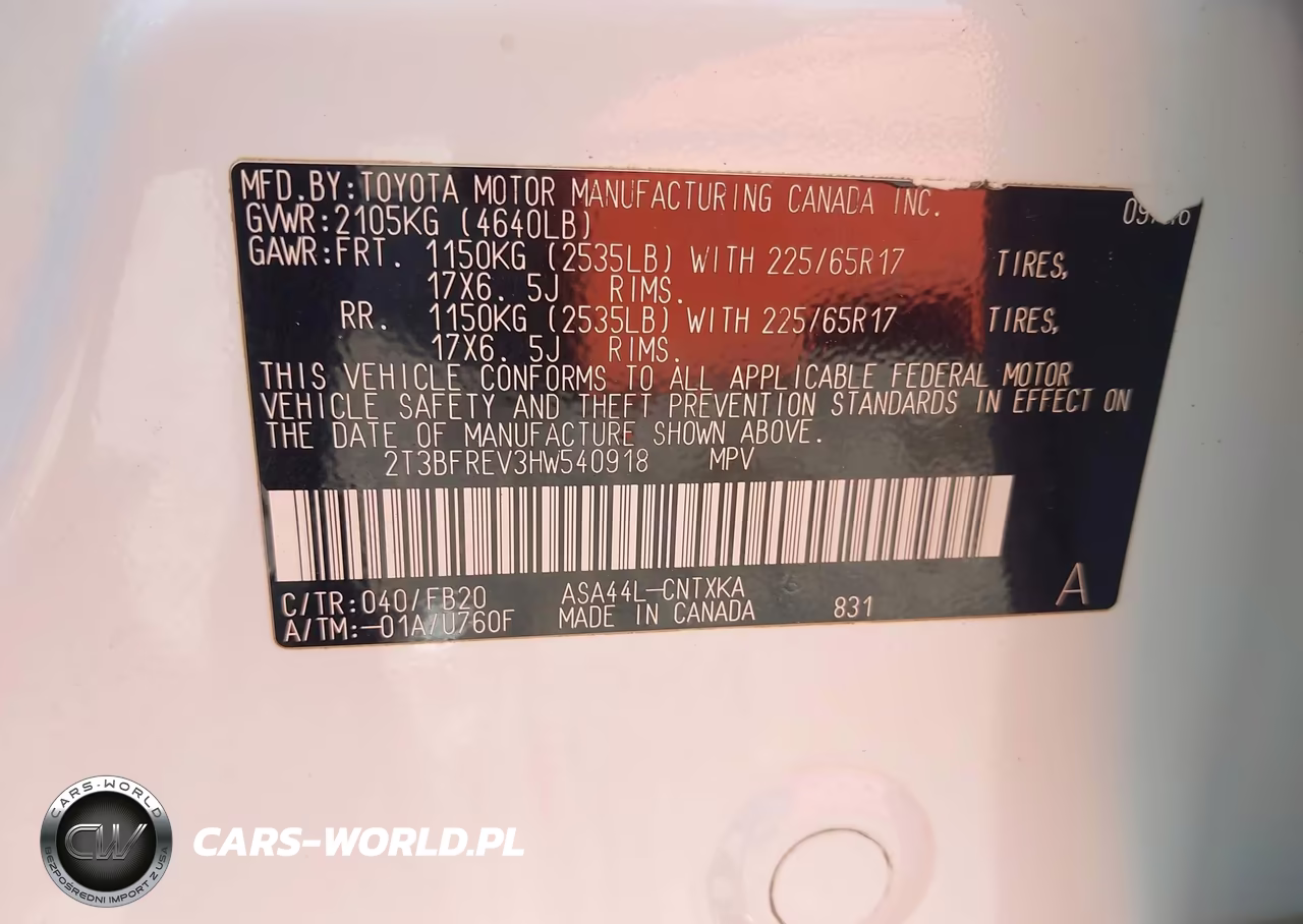 2017 Toyota Rav4 Le VIN:2T3BFREV3HW540918 - 9