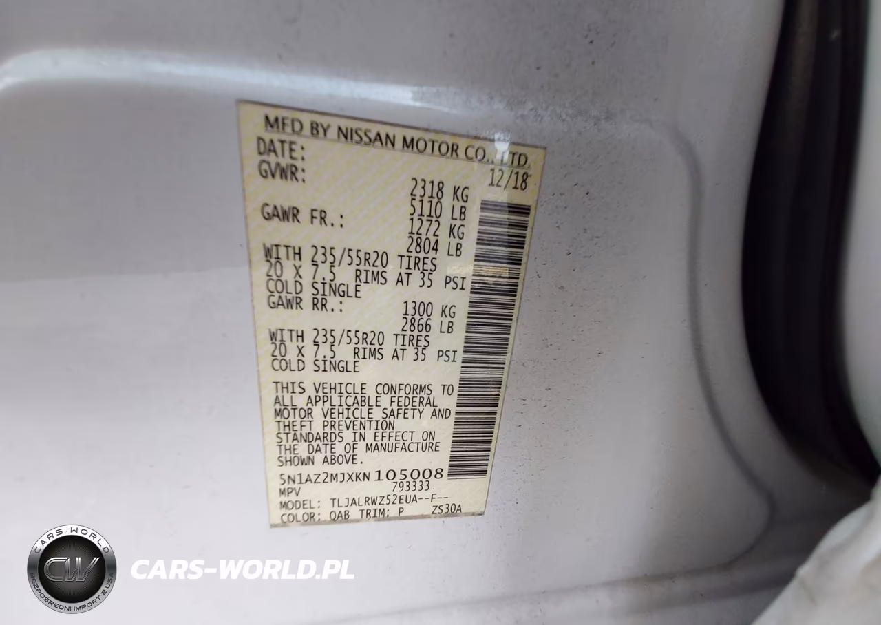 2019 Nissan Murano Sl VIN:5N1AZ2MJXKN105008 - 9