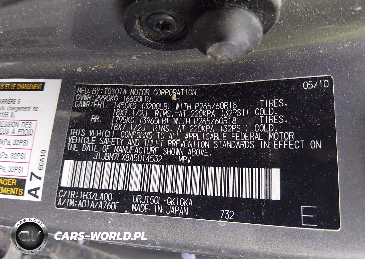 2010 Lexus Gx 460 VIN:JTJBM7FX8A5014532 - 9