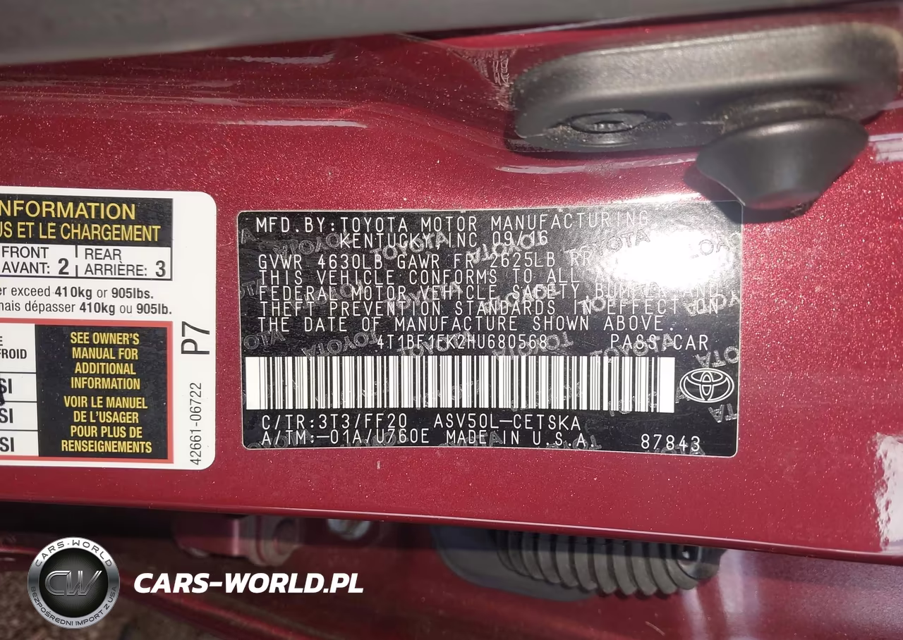 2017 Toyota Camry Se VIN:4T1BF1FK2HU680568 - 9