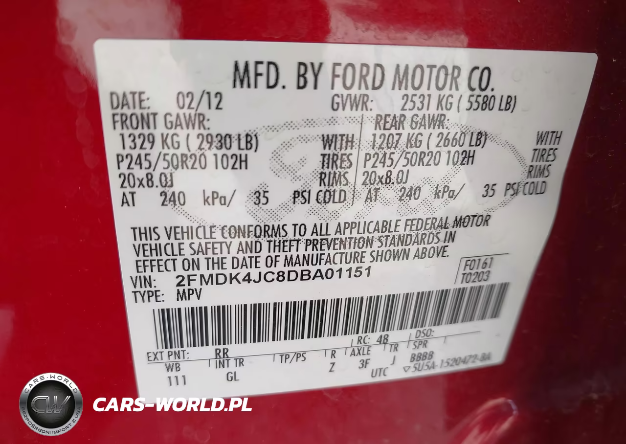 2013 Ford Edge Sel VIN:2FMDK4JC8DBA01151 - 9