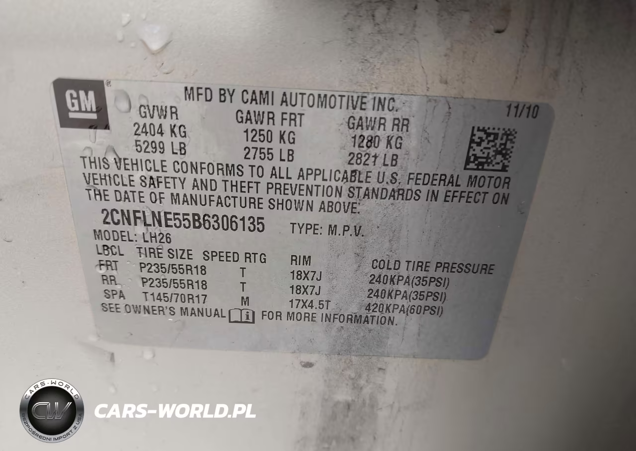 2011 Chevrolet Equinox Lt W-2Lt VIN:2CNFLNE55B6306135 - 9