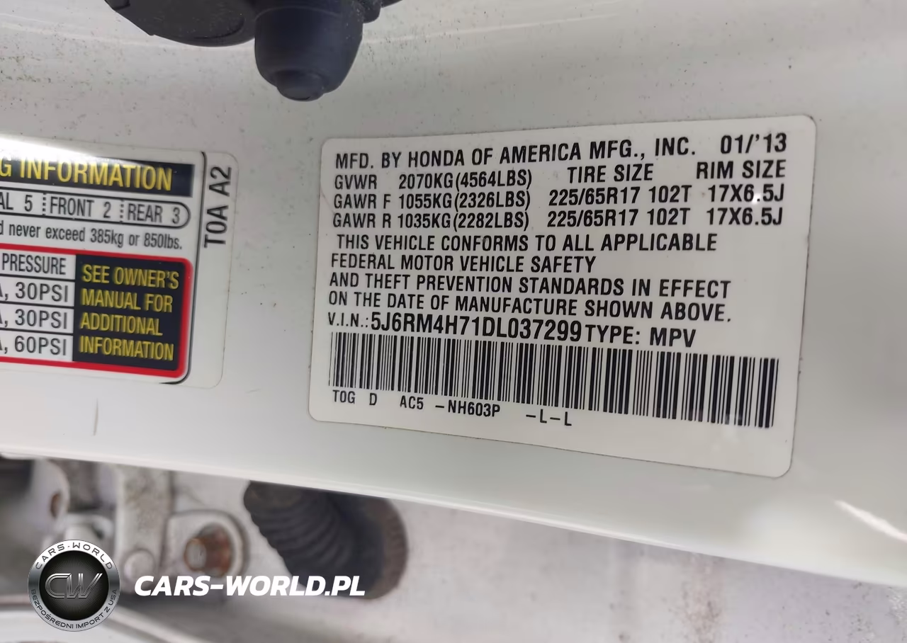 2013 Honda Cr-V Ex-L VIN:5J6RM4H71DL037299 - 9