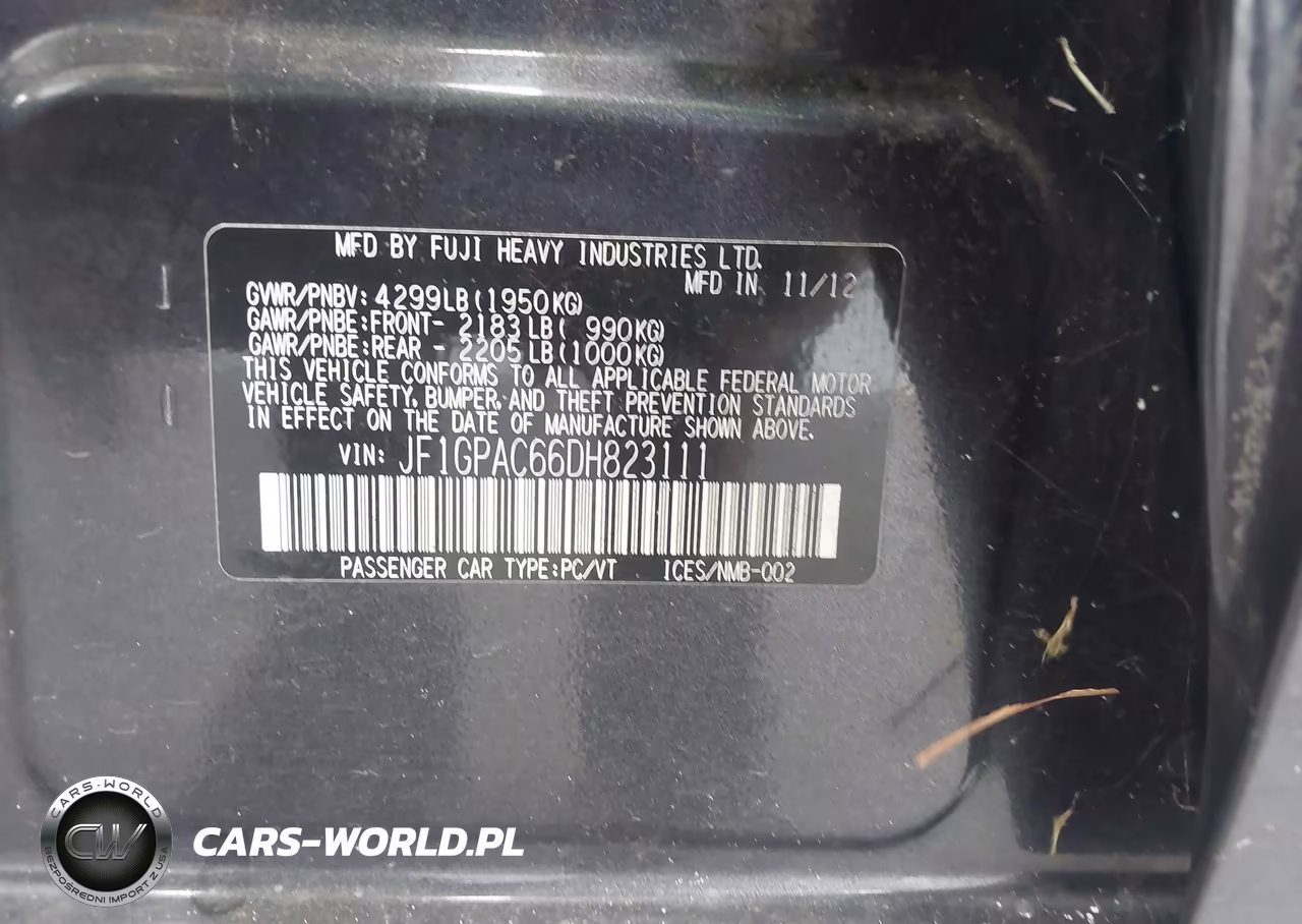 2013 Subaru Impreza 2.0I Premium VIN:JF1GPAC66DH823111 - 9